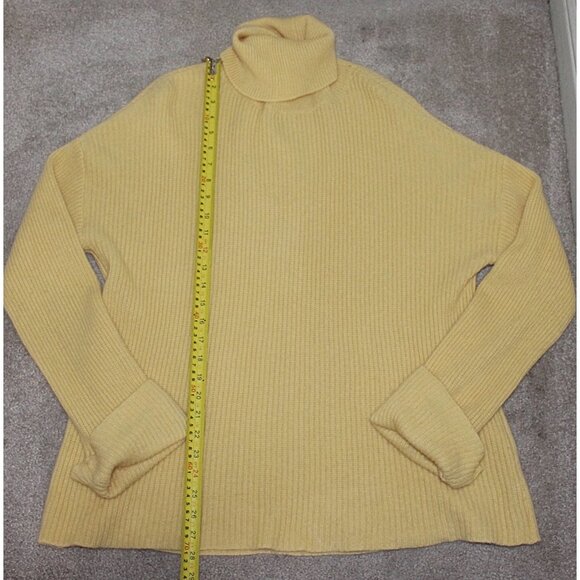 The Cashmere Project - 100% Cashmere Waffle Knit Turtleneck - Creme Brulee - Lrg - Picture 8 of 9